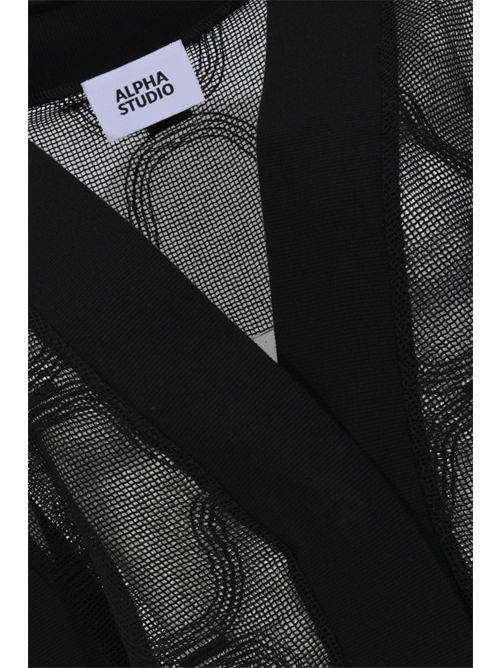 Gilet traforato in cotone Nero Alpha studio | AD-6560D2002